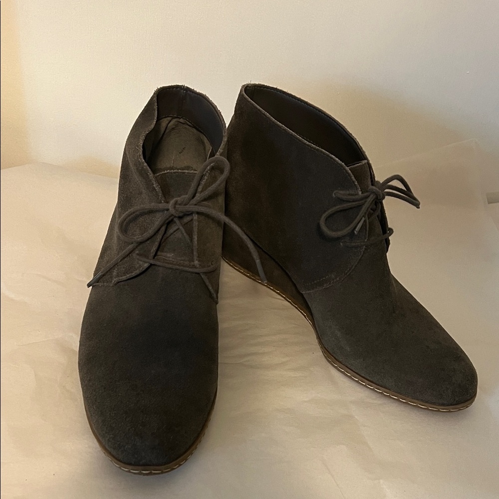 Franco Sarto Gray Suede Ankle Boots